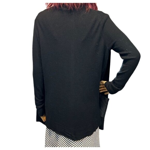 Banana Republic Leather Pocket Merino Wool Blend Cardigan in Black Size XS - Picture 5 of 8
